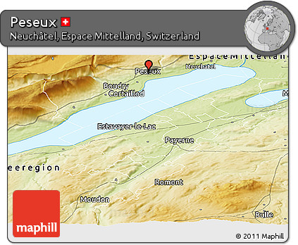 Physical Panoramic Map of Peseux