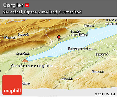 Physical Panoramic Map of Gorgier