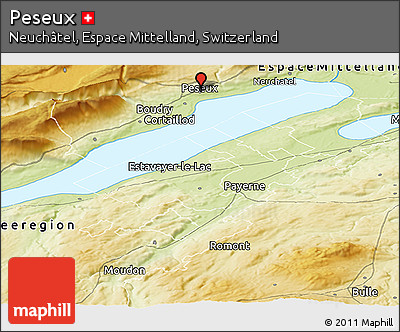 Physical Panoramic Map of Peseux