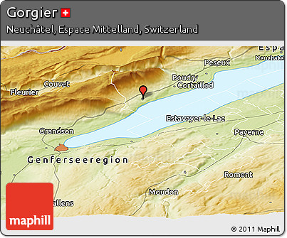 Physical Panoramic Map of Gorgier