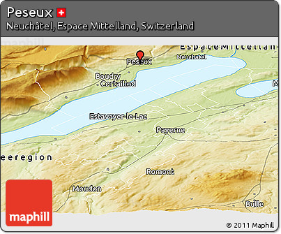 Physical Panoramic Map of Peseux
