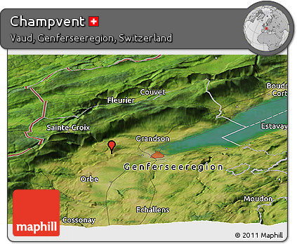 Satellite Panoramic Map of Champvent