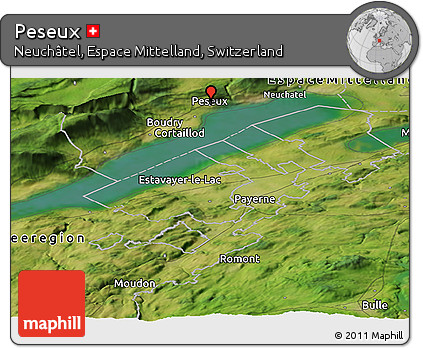 Satellite Panoramic Map of Peseux