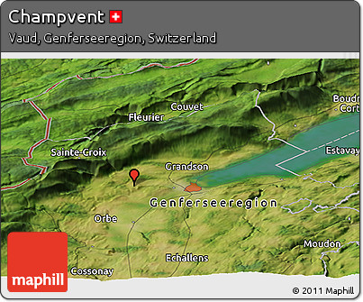Satellite Panoramic Map of Champvent