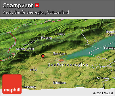 Satellite Panoramic Map of Champvent