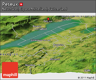 Satellite Panoramic Map of Peseux