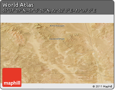 Satellite 3D Map of the Area around 46° 51' 18" N, 73° 10' 30" E