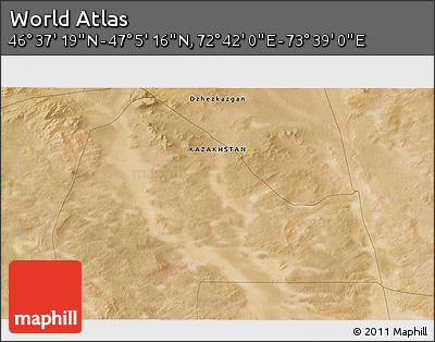 Satellite 3D Map of the Area around 46° 51' 18" N, 73° 10' 30" E