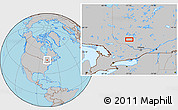 Gray Location Map of the area around 46° 51' 18" N, 77° 16' 30" W