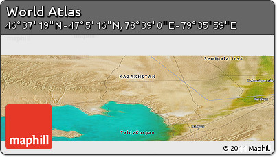 Satellite Panoramic Map of the Area around 46° 51' 18" N, 79° 7' 30" E