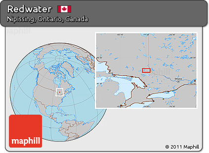 Gray Location Map of Redwater