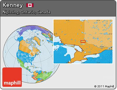 Political Location Map of Kenney