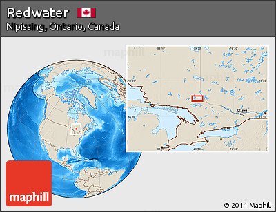 Shaded Relief Location Map of Redwater