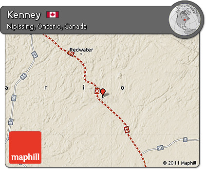 Shaded Relief Map of Kenney