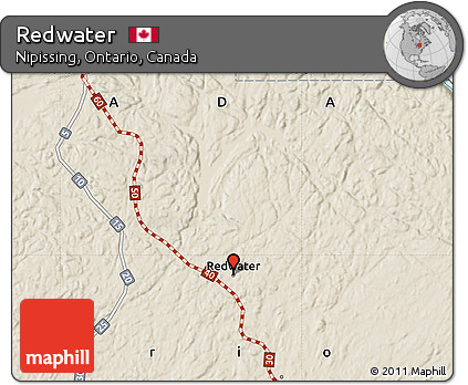 Shaded Relief Map of Redwater