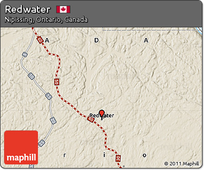 Shaded Relief Map of Redwater
