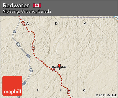 Shaded Relief Map of Redwater