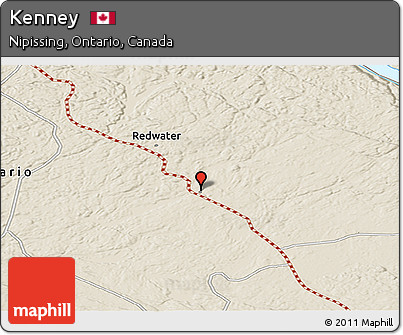 Shaded Relief Panoramic Map of Kenney