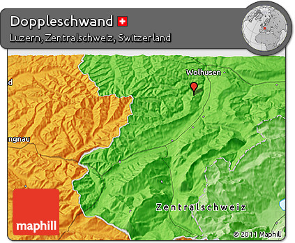 Political 3D Map of Doppleschwand