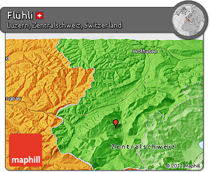 Political 3D Map of Flühli