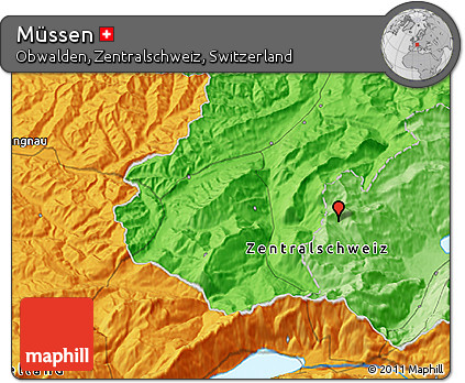 Political 3D Map of Müssen
