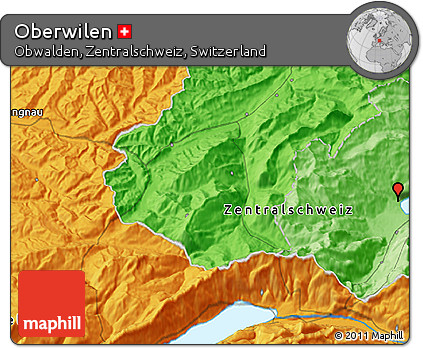 Political 3D Map of Oberwilen