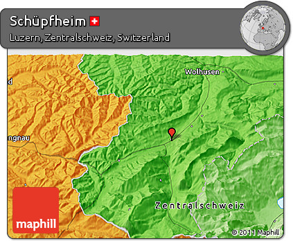 Political 3D Map of Schüpfheim