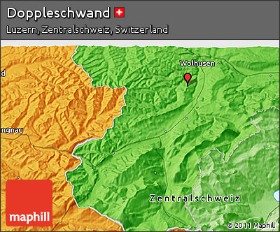 Political 3D Map of Doppleschwand