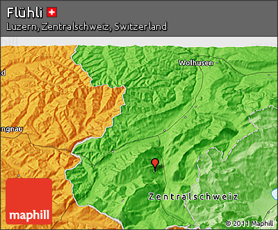 Political 3D Map of Flühli