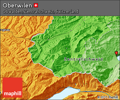 Political 3D Map of Oberwilen
