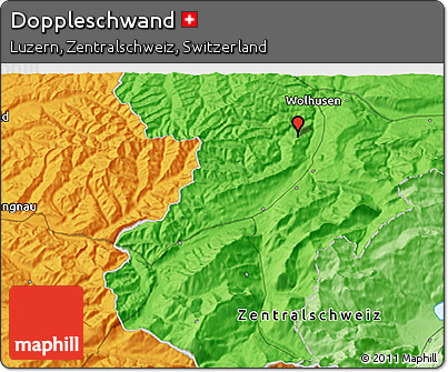 Political 3D Map of Doppleschwand