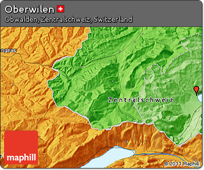 Political 3D Map of Oberwilen