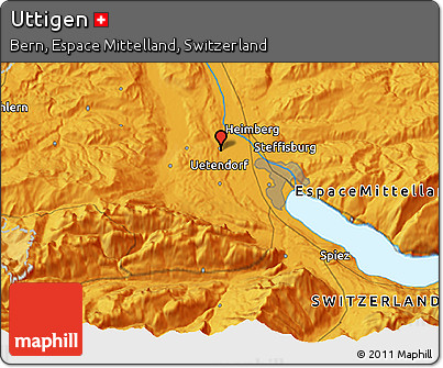 Political 3D Map of Uttigen