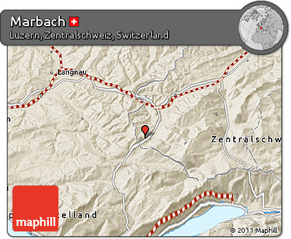 Shaded Relief 3D Map of Marbach