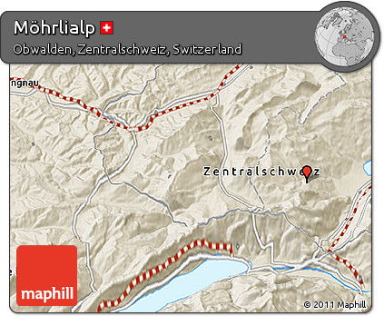 Shaded Relief 3D Map of Möhrlialp