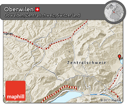 Shaded Relief 3D Map of Oberwilen