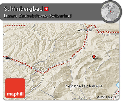 Shaded Relief 3D Map of Schimbergbad