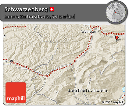 Shaded Relief 3D Map of Schwarzenberg