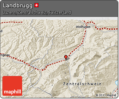 Shaded Relief 3D Map of Landbrugg