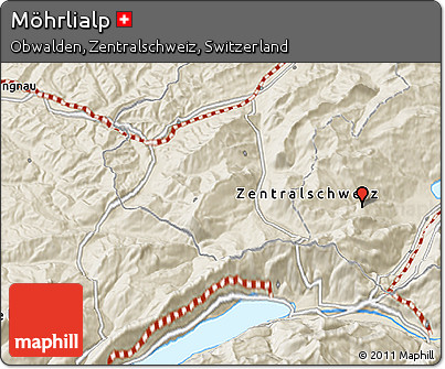 Shaded Relief 3D Map of Möhrlialp
