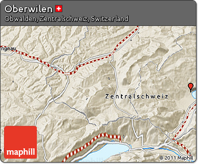 Shaded Relief 3D Map of Oberwilen
