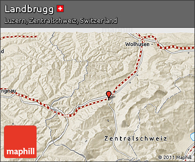 Shaded Relief 3D Map of Landbrugg