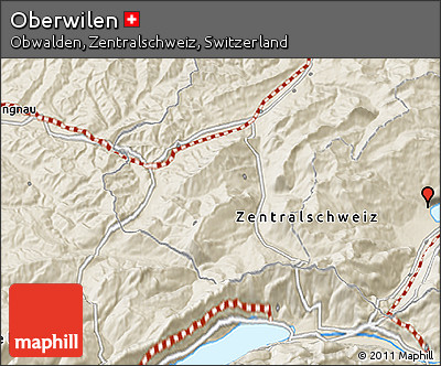Shaded Relief 3D Map of Oberwilen
