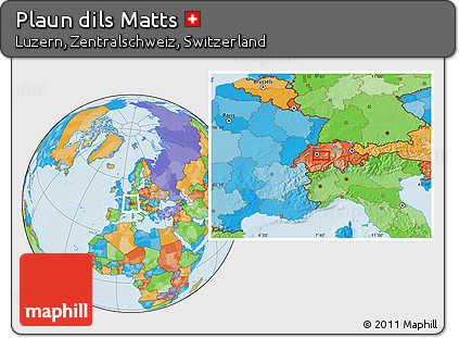 Political Location Map of Plaun Dils Matts