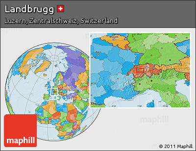 Political Location Map of Landbrugg