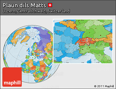 Political Location Map of Plaun Dils Matts