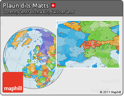 Political Location Map of Plaun Dils Matts