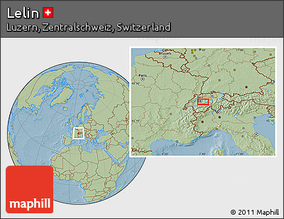Savanna Style Location Map of Lelin, hill shading