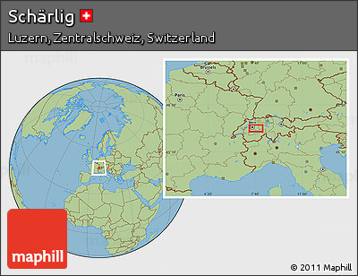 Savanna Style Location Map of Schärlig