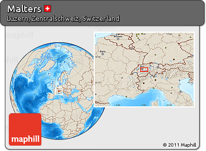 Shaded Relief Location Map of Malters